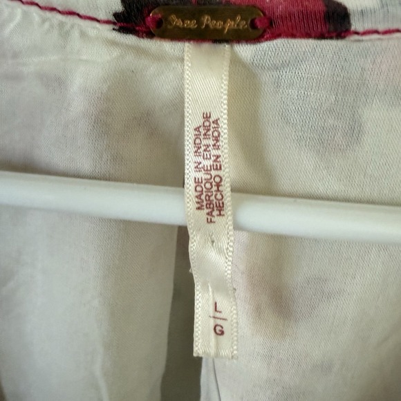 Free People Womens Large Ivory Combo Floral Long Sleeve‎ Camellia Mini Dress - Picture 6 of 11